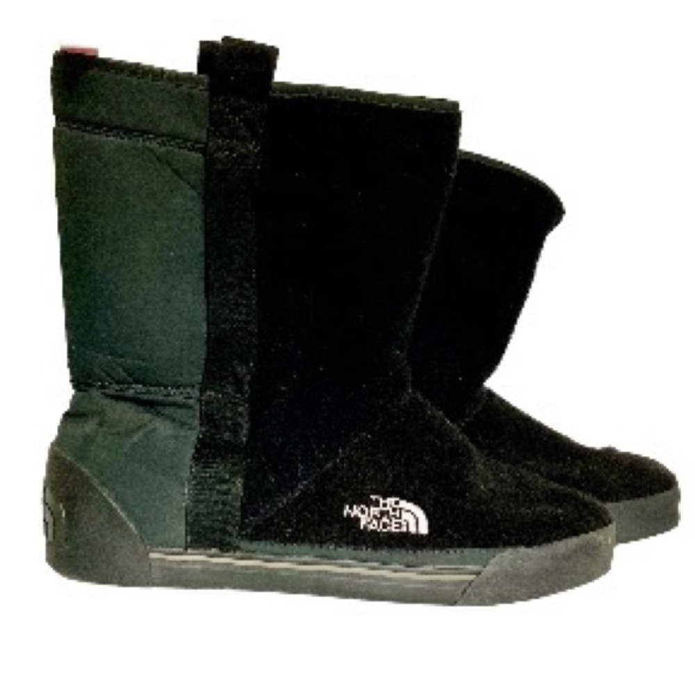 North Face Ahel Slip On Boots Black Fleece and Nylon Size 11